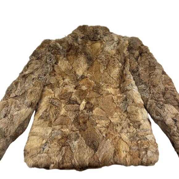 Vintage 100% Dyed Rabbit Fur Quiet Luxury Mob Wife Soft Fuzzy Coat Women's M - Picture 2 of 11
